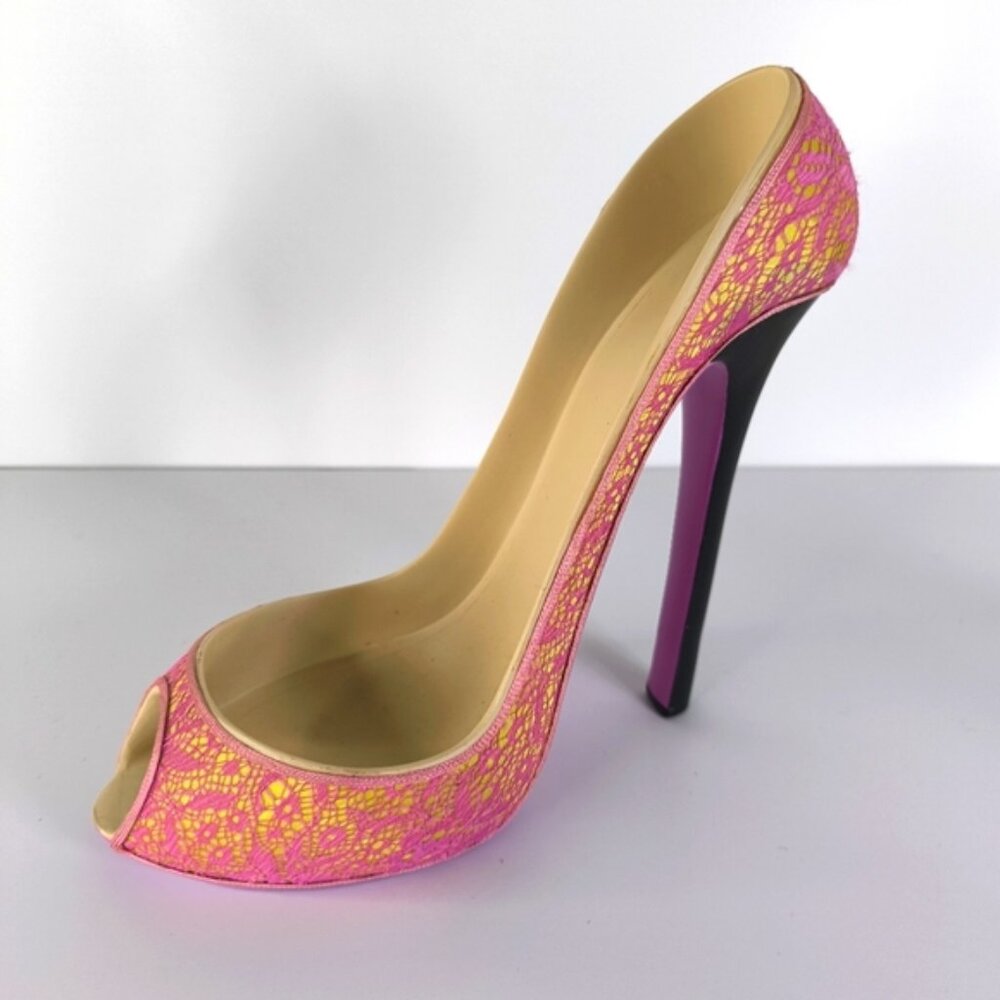 Pink Bottle Caddy Glam Barbie Feminine Wine Rack Bottle Holder Heel